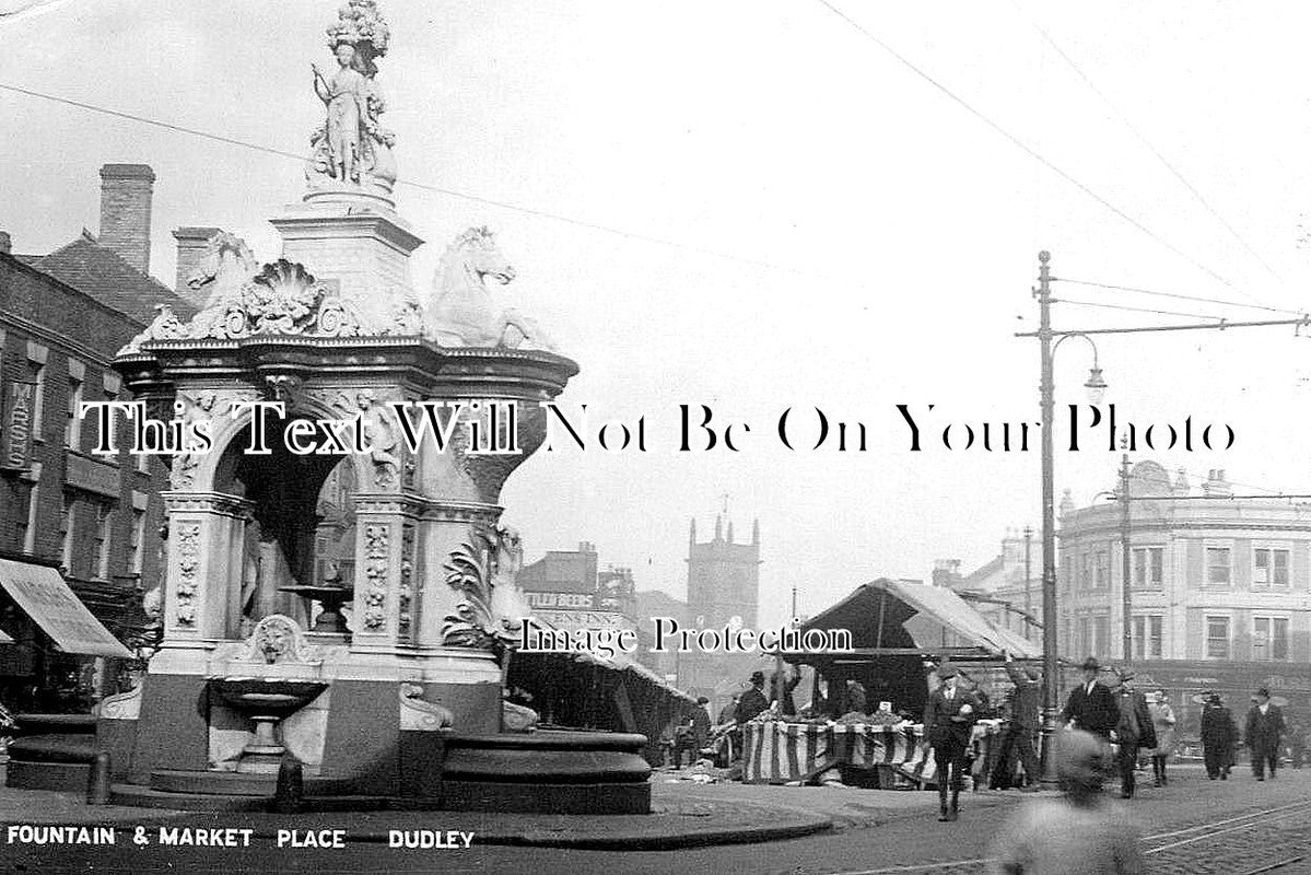 ST 1617 - Fountain & Market Place, Dudley, Staffordshire