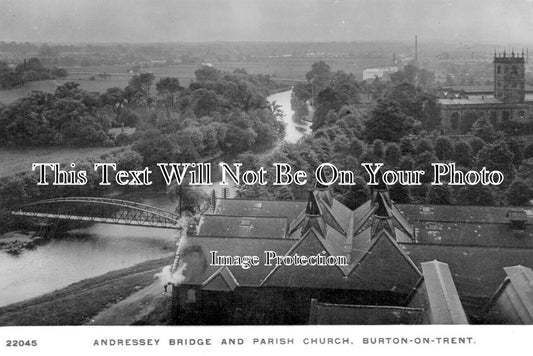 ST 1689 - Andressey Bridge & Parish Church, Burton On Trent c1913