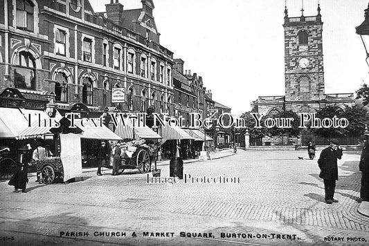ST 1833 - Burton On Trent Church & Market Square, Staffordshire