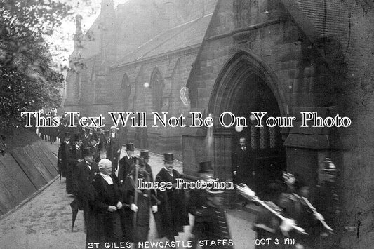 ST 1921 - St Giles Procession, Newcastle Under Lyme, Staffordshire 1911