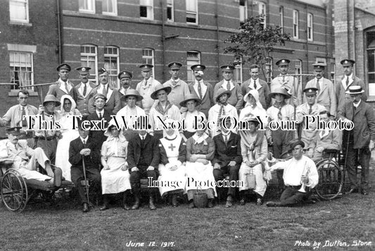 ST 591 - Soldiers At Stone Red Cross Hospital, Staffordshire 1917 WW1