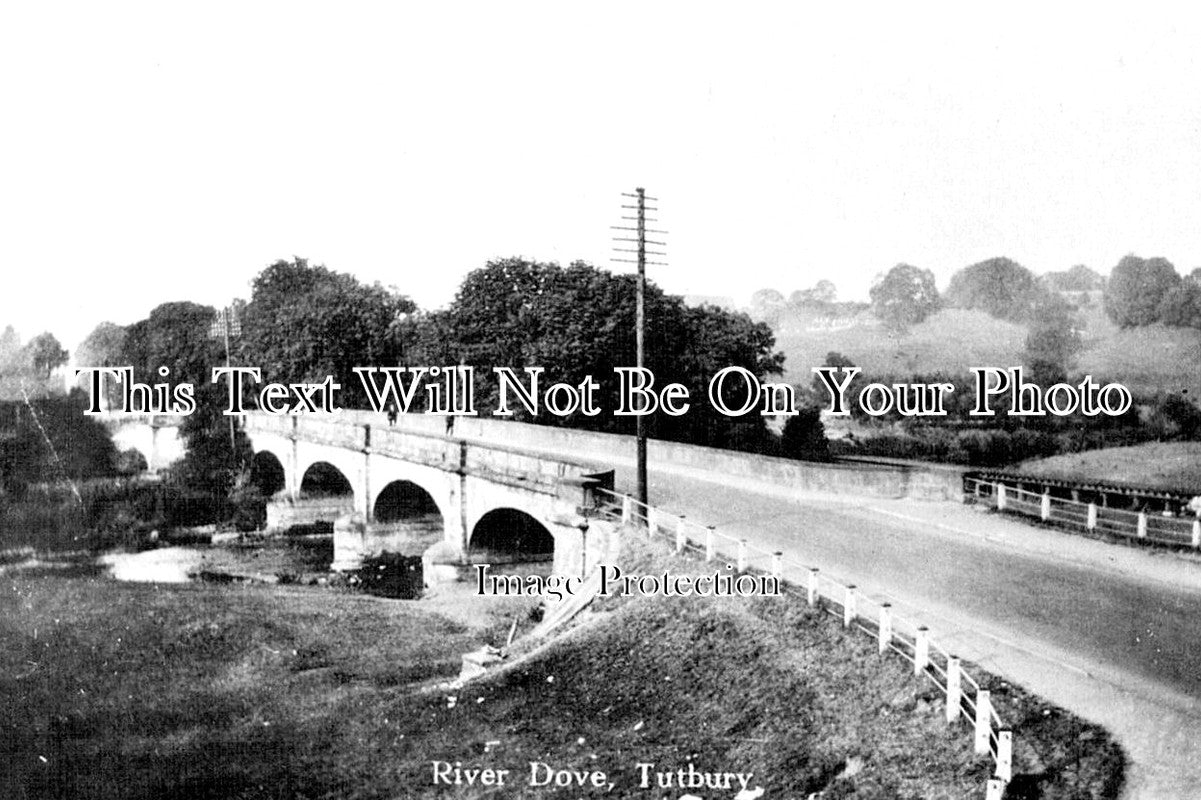 ST 728 - River Dove & Bridge, Burton Upon Trent, Tutbury, Staffordshire c1930