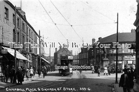 ST 82 - Campbell Place & Church Street, Stoke On Trent, Staffordshire c1920s