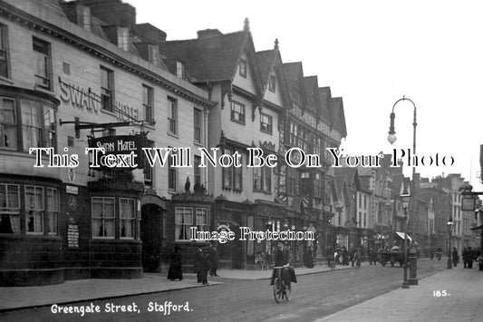 ST 956 - Swan Hotel, Greengate Street, Stafford, Staffordshire c1917