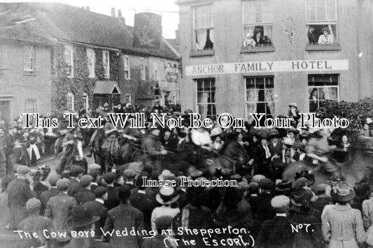 SU 1138 - Captain Cecil Morgan,The Cowboys Wedding, Shepperton, Surrey c1908