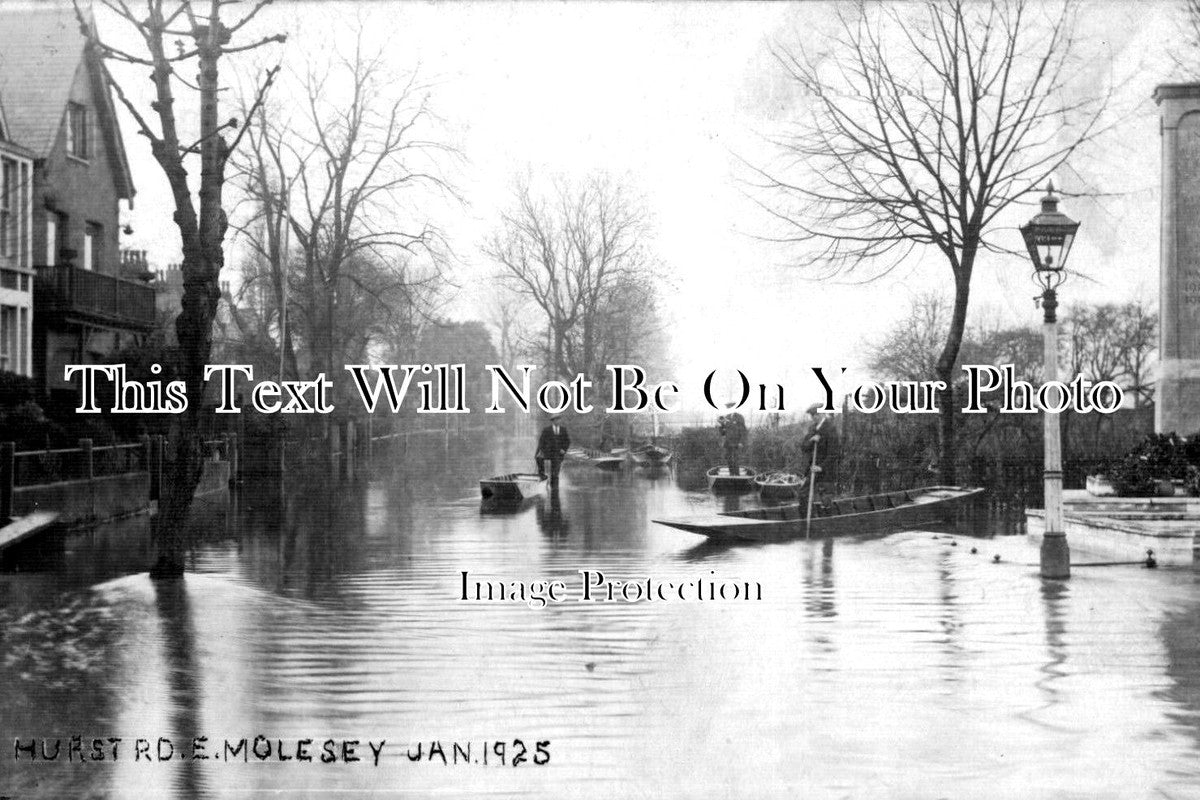 SU 1149 - Hurst Road Flood, East Molesey, Surrey 1925