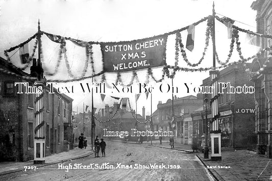 SU 1209 - Xmas Show Week, High Street, Sutton, Surrey 1909