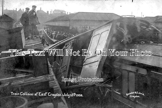 SU 1260 - Train Collision At East Croydon, Surrey July 1909