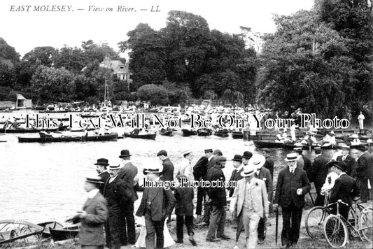 SU 1367 - View On River, East Molesey, Surrey