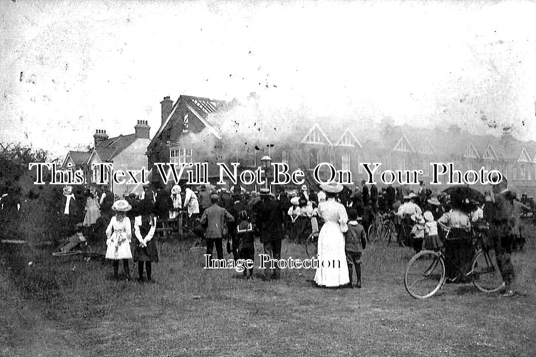 SU 1369 - House On Fire, Surbiton, Surrey 1906