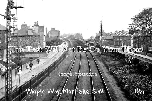 SU 1484 - Worple Way, Mortlake Railway Line, Surrey c1909