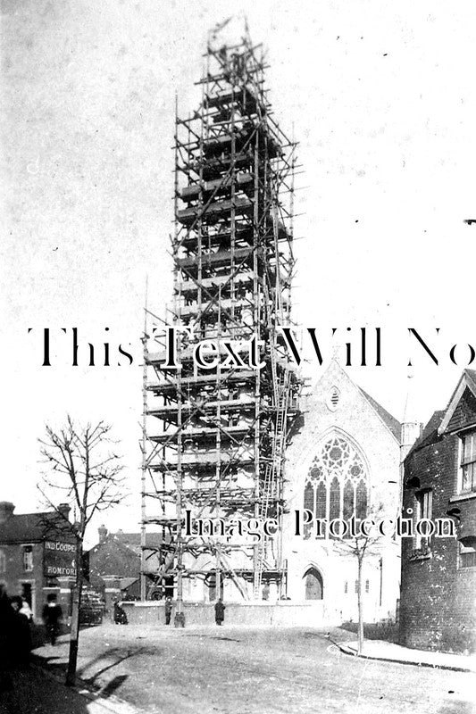 SU 1573 - Scaffolded Spire In Guildford, Surrey