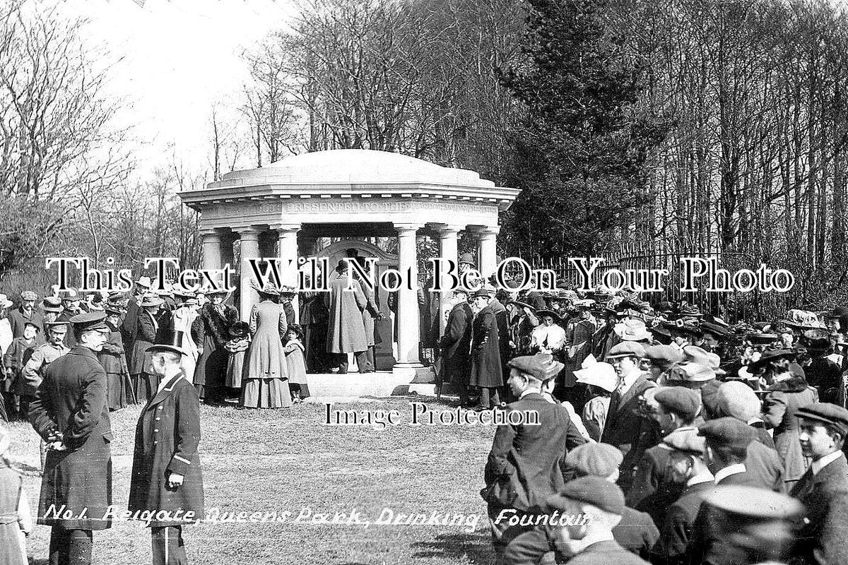 SU 1639 - Queens Park Drinking Fountain, Reigate, Surrey c1910