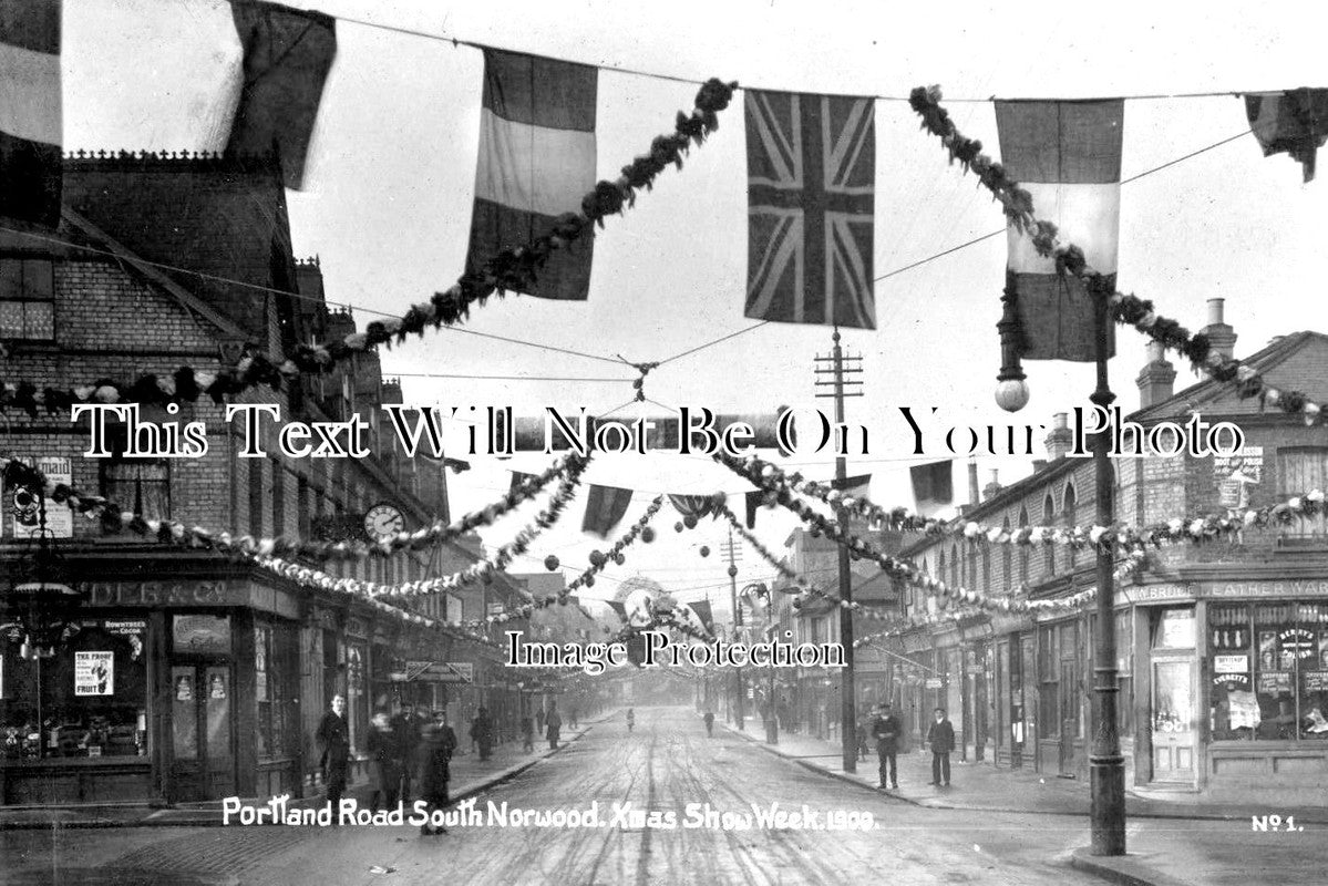 SU 1681 - Xmas Show Week, Portland Road, South Norwood, Surrey 1909