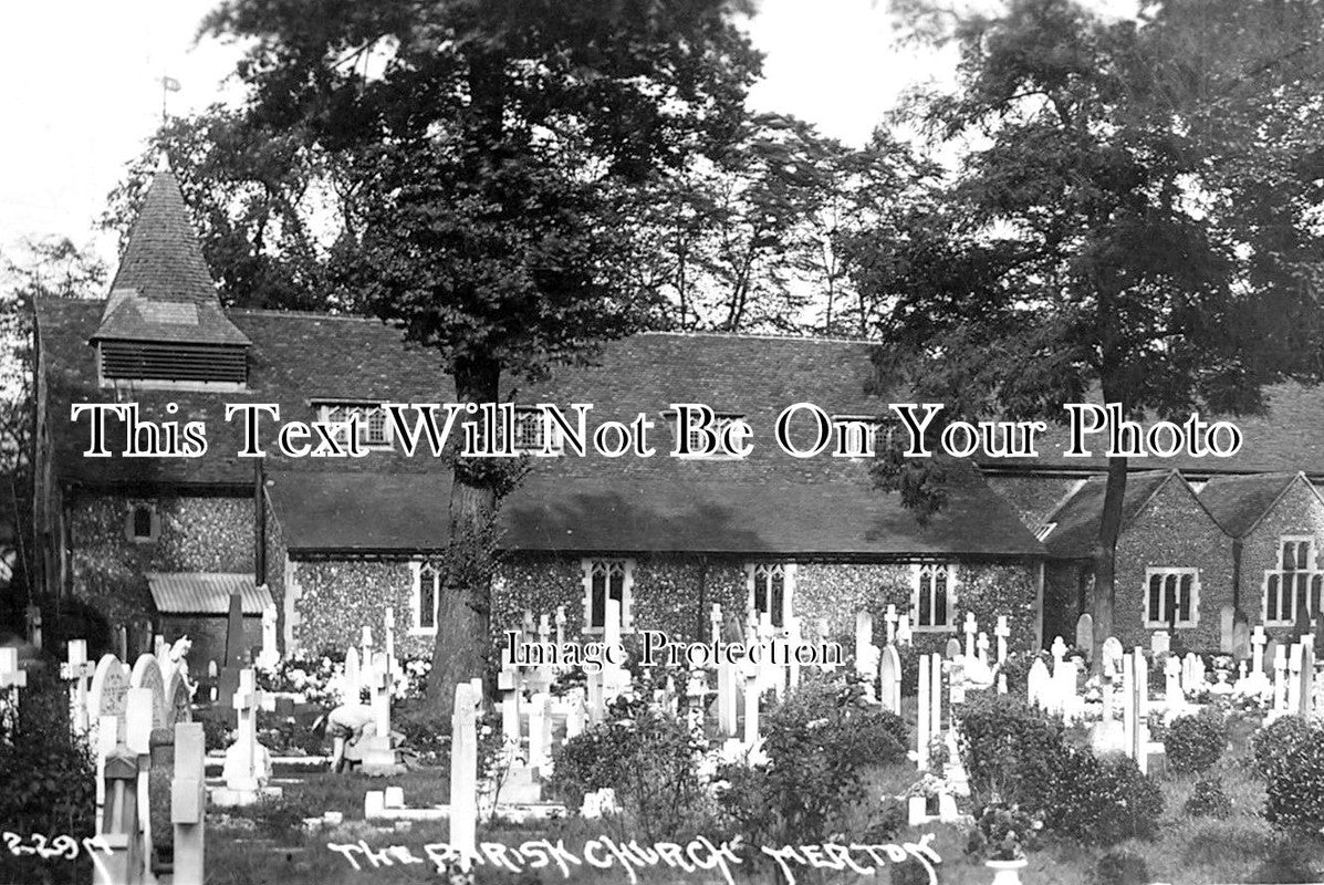 SU 1925 - The Graveyard & Parish Church, Merton, Surrey c1933