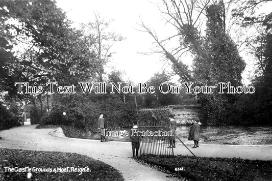 SU 2031 - Castle Grounds & Moat, Reigate, Surrey c1910