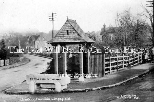 SU 207 - Drinking Fountain, Limpsfield, Surrey c1923