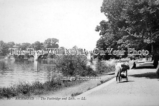 SU 2141 - The Footbridge & Lock, Richmond, Surrey