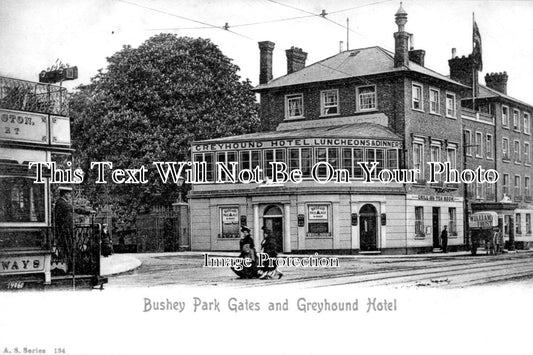 SU 2151 - Bushy Park Gates & Greyhound Hotel, Hampton Court