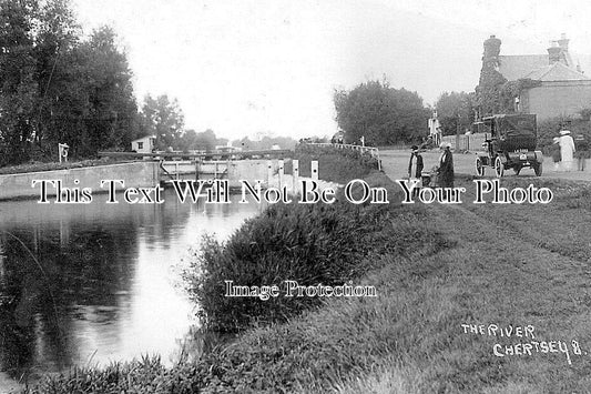 SU 2209 - The River, Chertsey, Surrey c1915