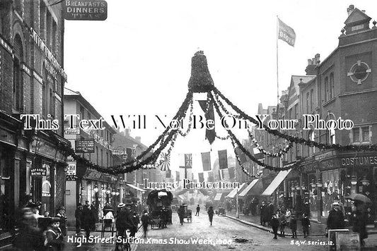 SU 2270 - Sutton High Street, Xmas Show Week, Surrey 1908