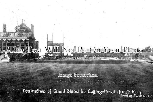 SU 2408 - Suffragette Arson Attack, Grand Stand, Hurst Park, Surrey 1913