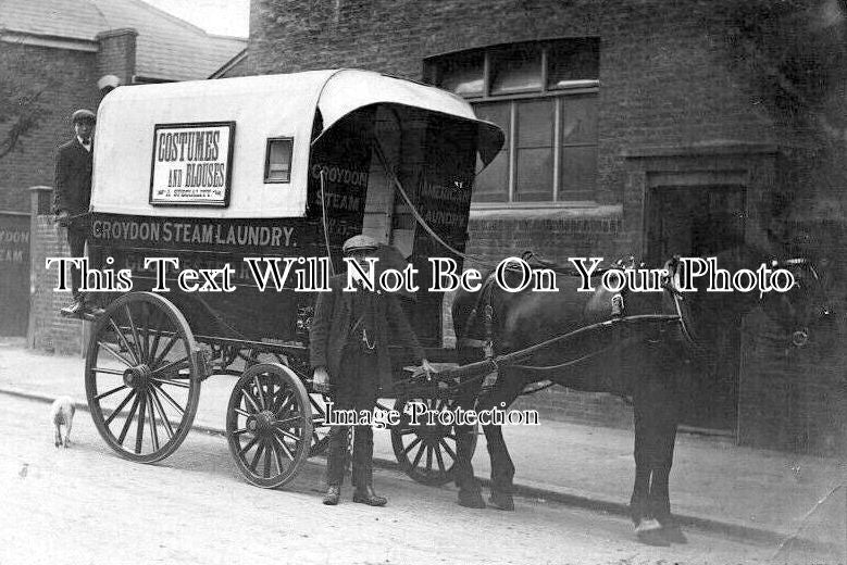 SU 2708 - Croydon Steam Laundry Horse Cart, Gloucester Road Yard, Surrey c1910