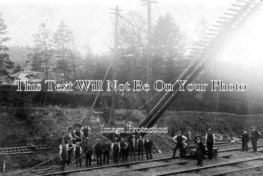 SU 271 - Erecting Telephone Poles Beside Railway, Near Haslemere, Surrey c1911