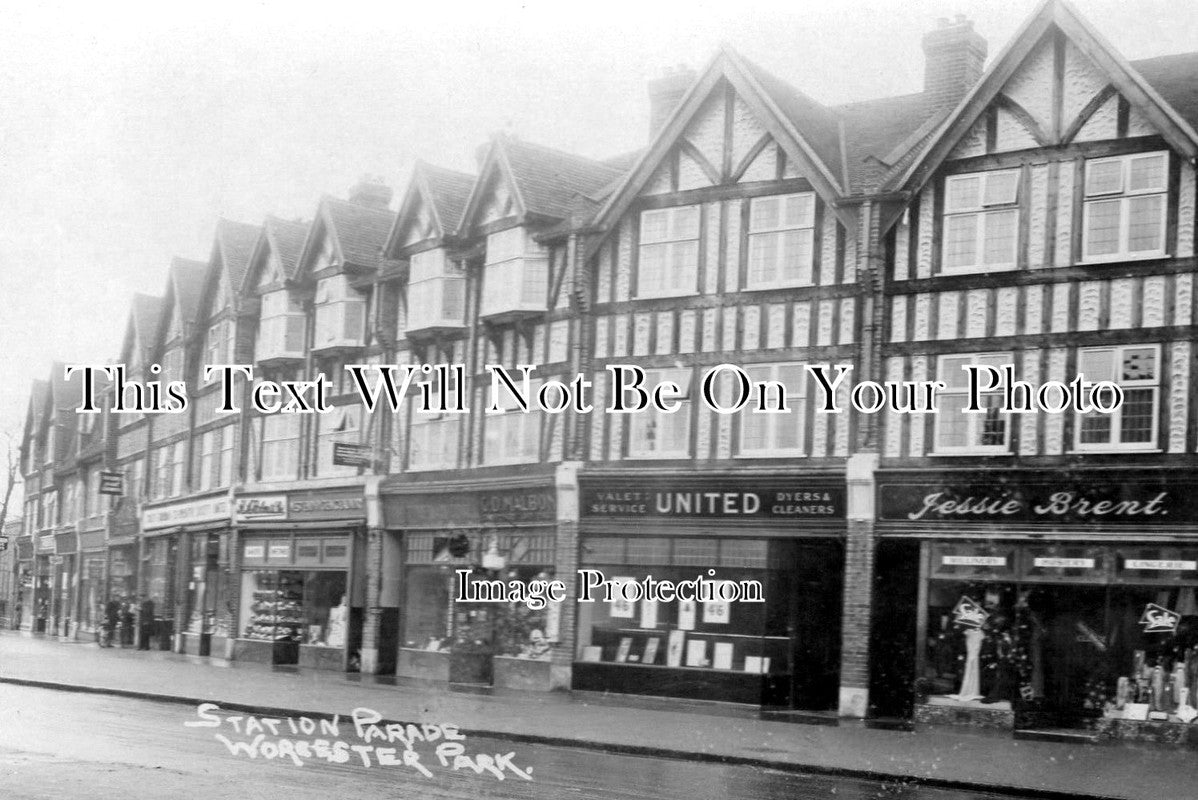 SU 285 - Station Parade, Worcester Park, Surrey c1935