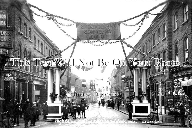 SU 2893 - High Street Xmas Show Week, Sutton, Surrey 1908