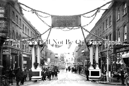 SU 2893 - High Street Xmas Show Week, Sutton, Surrey 1908