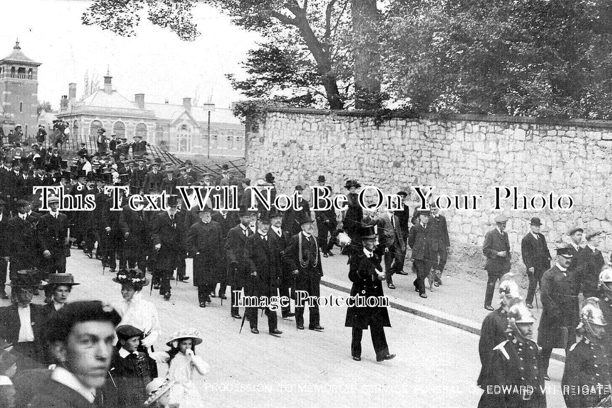 SU 3002 - King Edward VII Memorial Procession, Reigate, Surrey c1910 ...