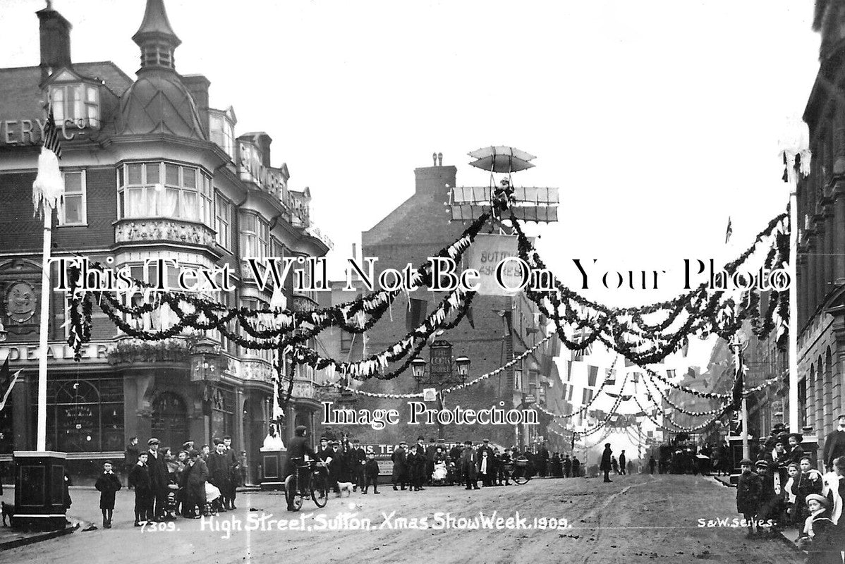 SU 3225 - Xmas Show Week, High Street, Sutton, Surrey 1909