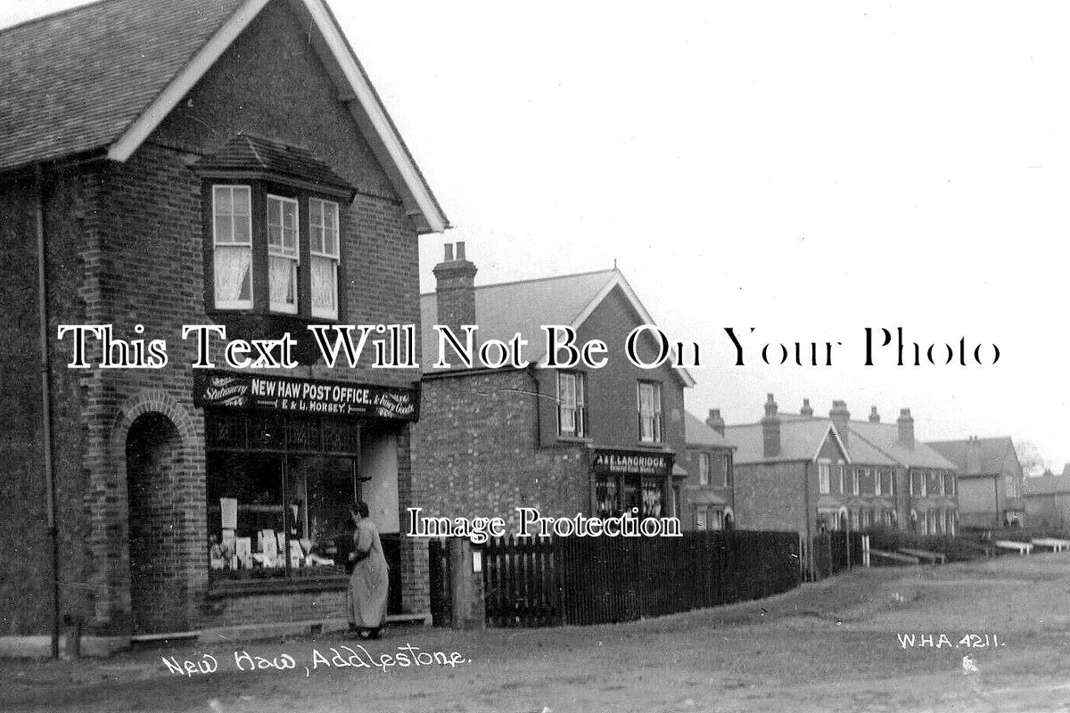 SU 3288 - New Haw Post Office, Addlestone, Surrey c1915