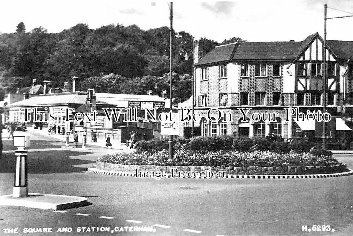 SU 3419 - The Sqaure & Station, Caterham, Surrey c1950