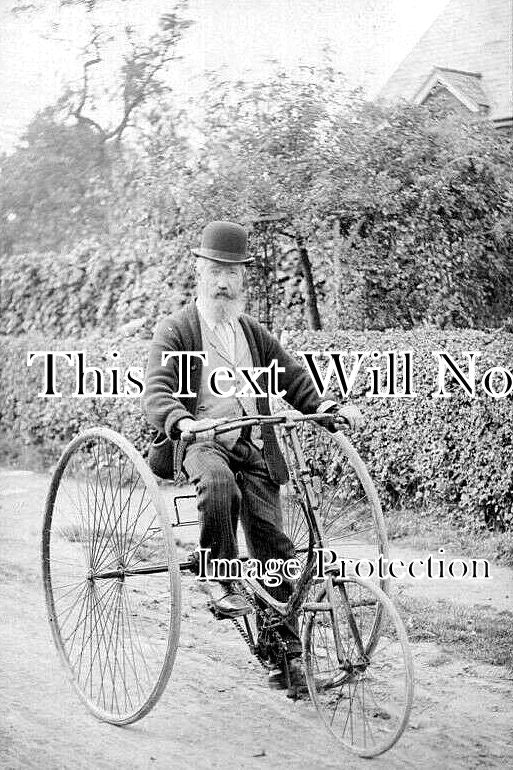 SU 3505 - Man On Early Tricycle, Reigate, Surrey c1910