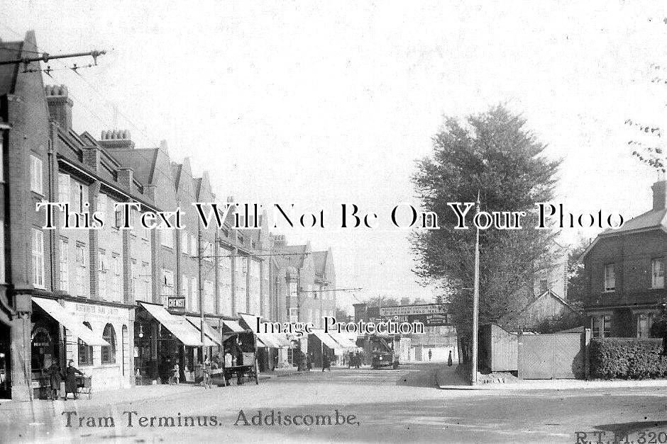 SU 3511 - Tram Terminus, Addiscombe, Surrey c1925