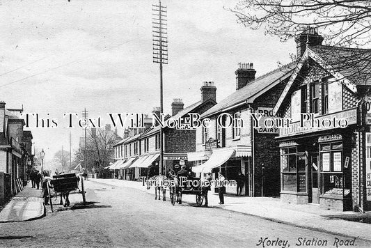 SU 355 - Thurleys Corn & Coal Merchant, Station Road, Horley, Surrey c1906