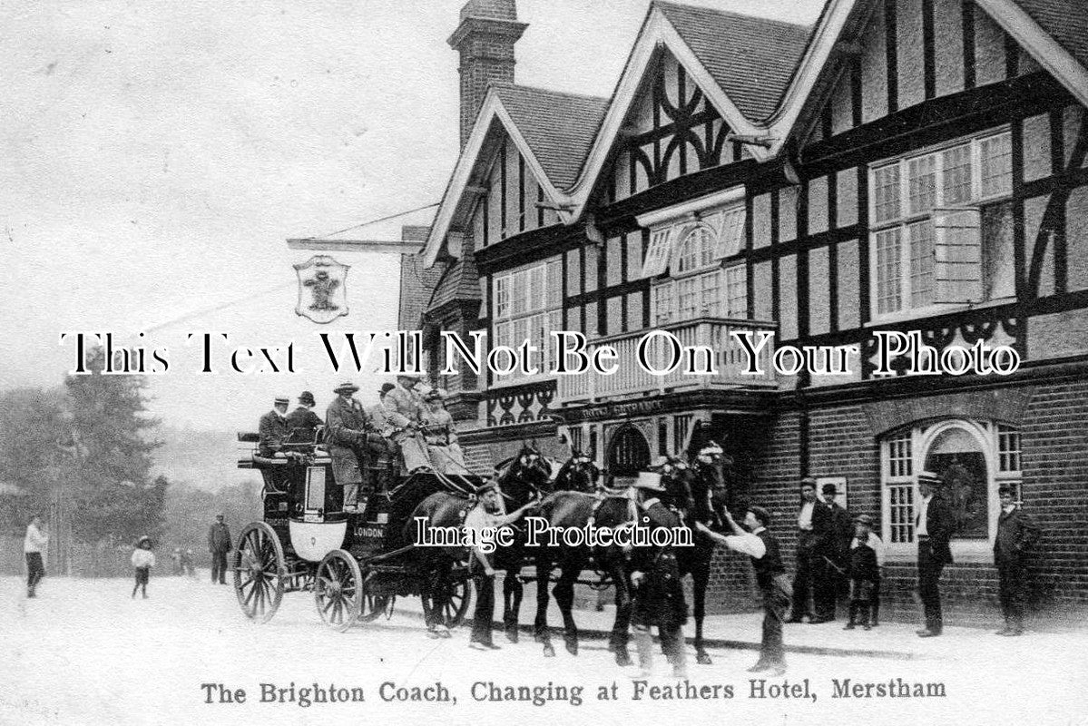 SU 365 - Brighton Coach At Feathers Hotel, Merstham, Near Redhill, Surrey c1905