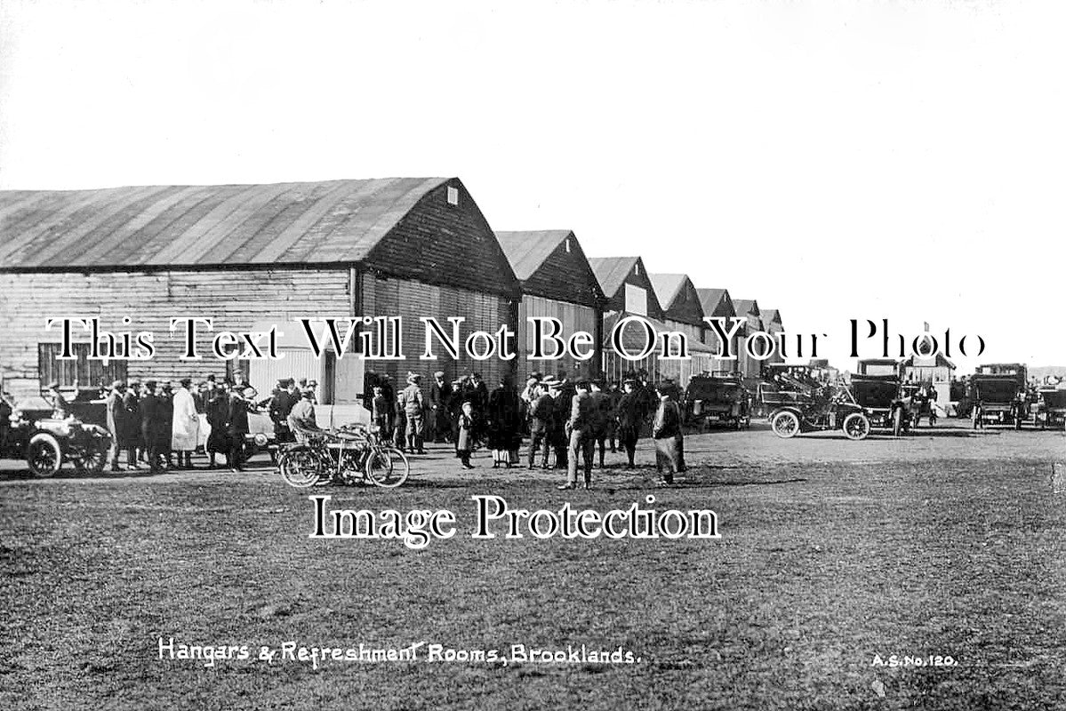 SU 3817 - Hangars & Refreshment Rooms, Brooklands, Surrey c1910