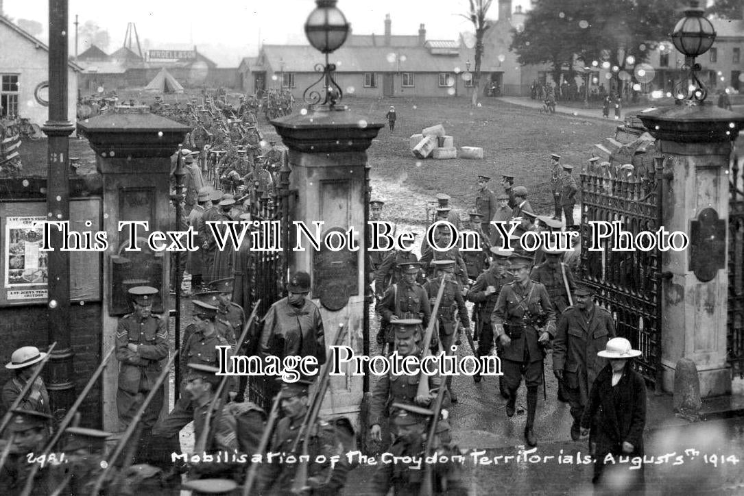 SU 3825 - Mobilisation Of The Croydon Territorials, Surrey 1914 WW1