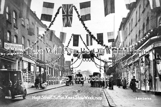 SU 3897 - Xmas Show Week, High Street, Sutton, Surrey 1909