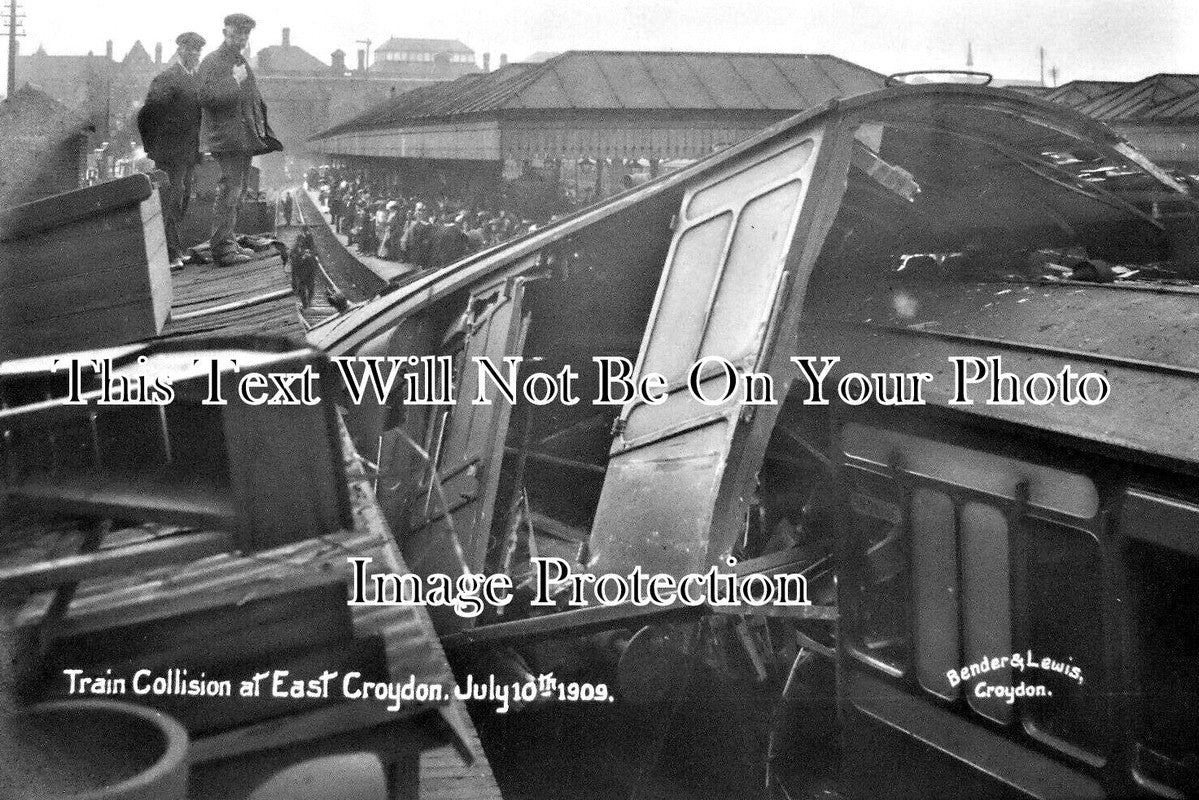 SU 3906 - Railway Train Collision At East Croydon, Surrey 1909