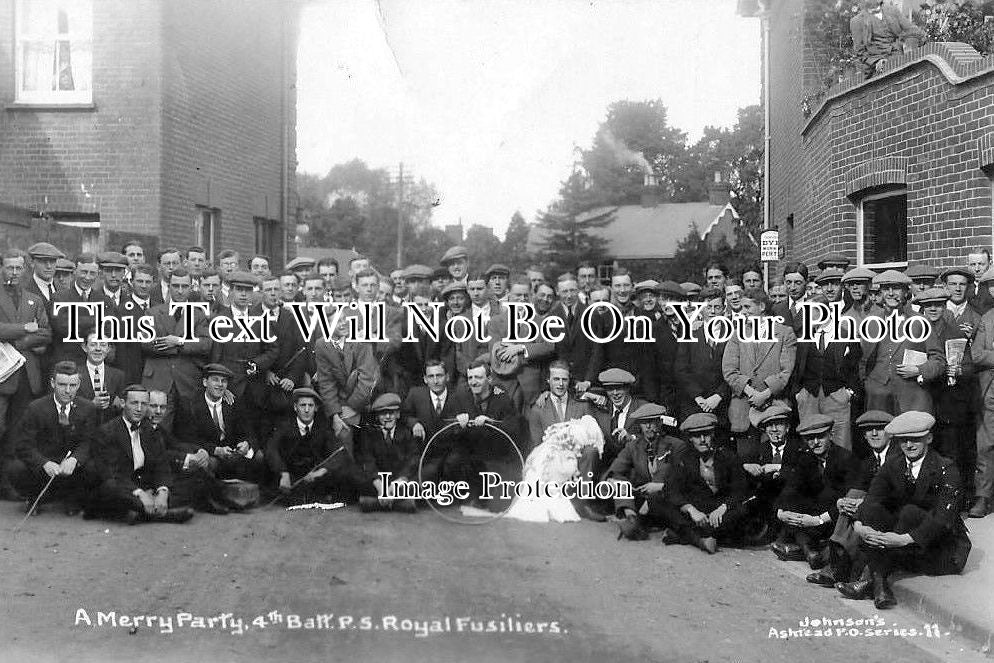 SU 573 - 4th Battalion P S Royal Fusiliers Merry Party, Ashtead Epsom, Surrey WW1 1914