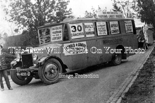 SU 607 - Arnold & Comben Coach For Aldershot & District, Farnham, Surrey c1928