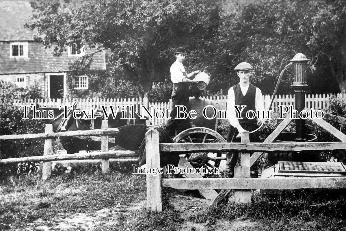 SU 669 - Gathering Water, Limpsfield Village, Surrey