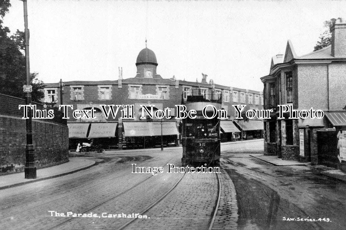 SU 729 -  Tram To Sutton, The Parade, Carshalton, Surrey