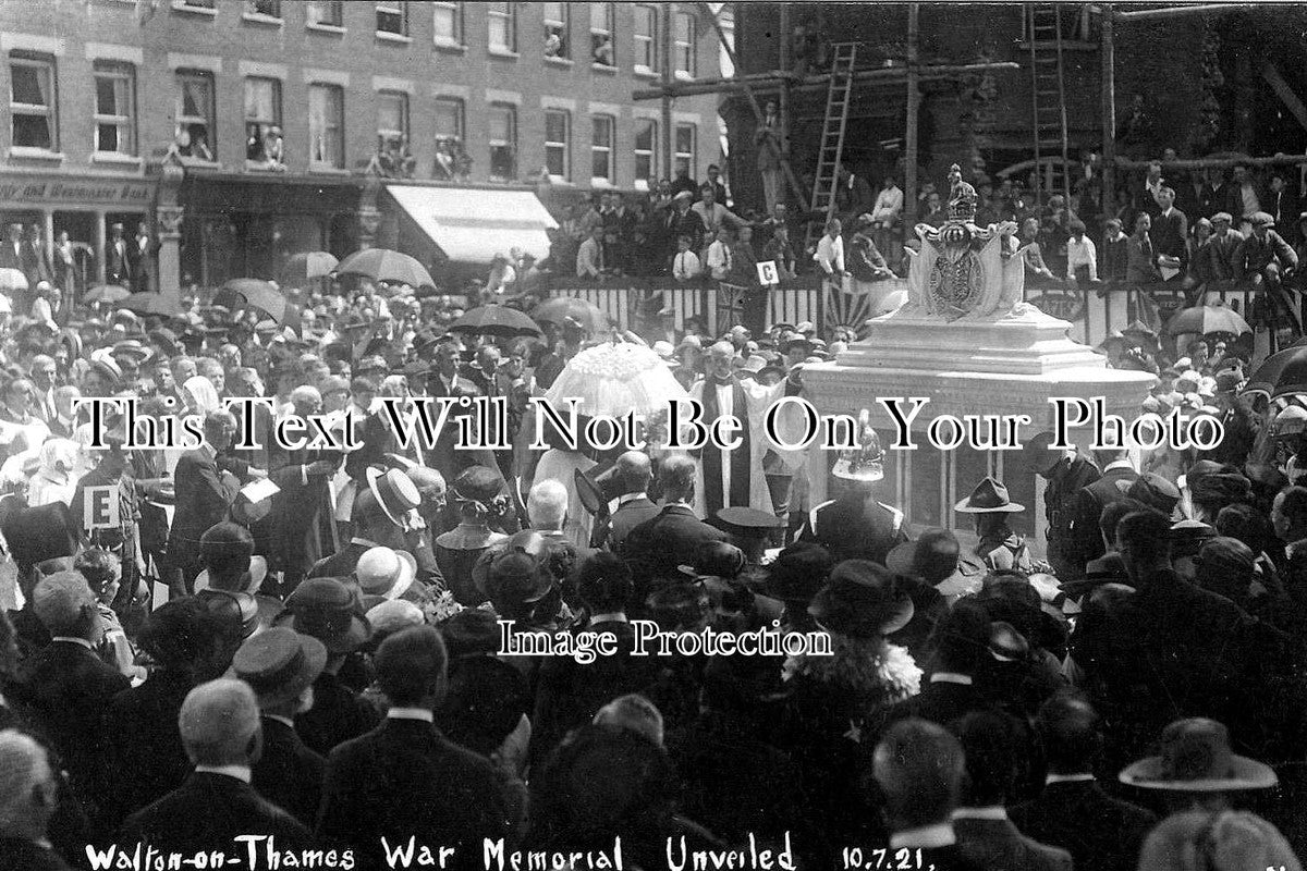 SU 77 - War Memorial Unveiled, Walton On Thames, Surrey 1921