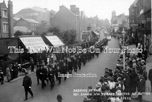 SU 817  Funeral Procession Of Rev HW Turner, Sutton, Surrey 1922