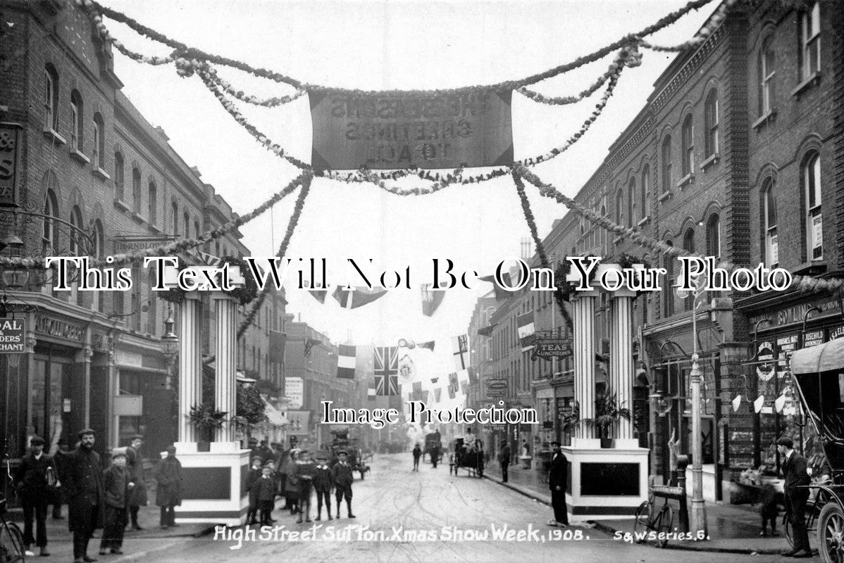 SU 880 - Xmas Show Week, High Street, Sutton, Surrey 1908